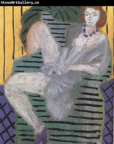 Henri Matisse Woman in an Armchair Blue and Yellow Background (mk35)